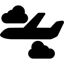vliegtuig met wolken icoon