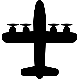 avión con cuatro hélices icono