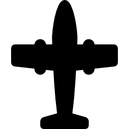 mały samolot z dwoma silnikami ikona