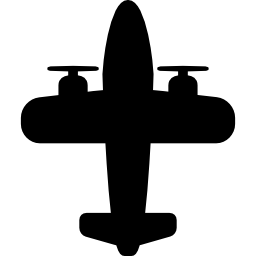 ancien avion à deux hélices Icône