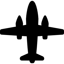 avión con dos grandes motores icono