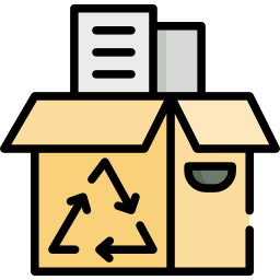 caja de reciclaje icono