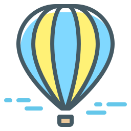 Hot air balloon icon