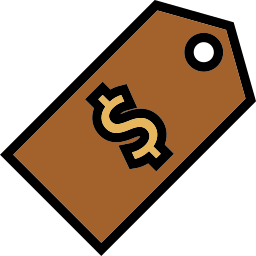 etiqueta de precio icono