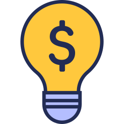 Bulb dollar icon