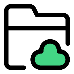 carpeta en la nube icono