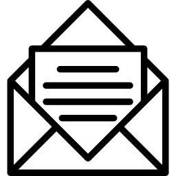 Открытый конверт с письмом иконка