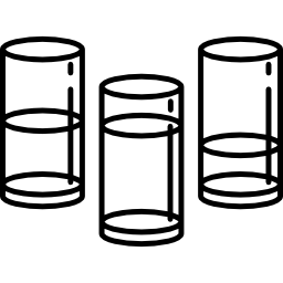 três copos de água Ícone