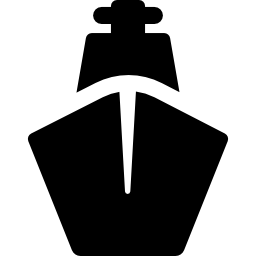 vista frontal del barco icono