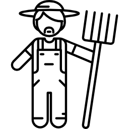 granjero, trabajando icono