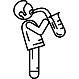 musiker mit saxophon icon