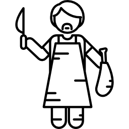 Мясник с ножом иконка