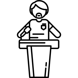 hombre dando un discurso icono