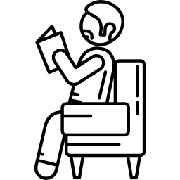 hombre leyendo icono