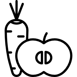 zanahoria y manzana icono