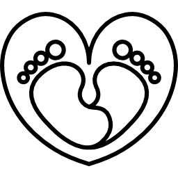Детские ножки в форме сердца иконка