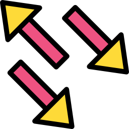 flechas diagonales icono