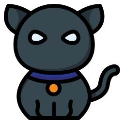 czarny kot ikona