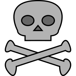 czaszka i kości ikona