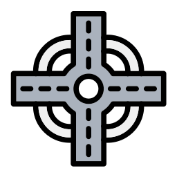 intersección de carreteras icono