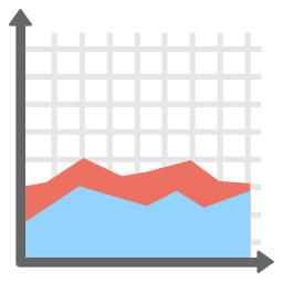 gráfico de área Ícone
