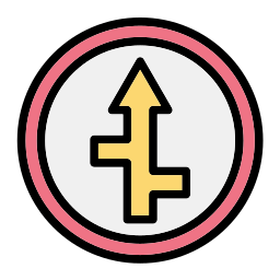 Crossways sign icono
