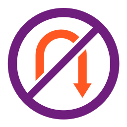 No u turn icon