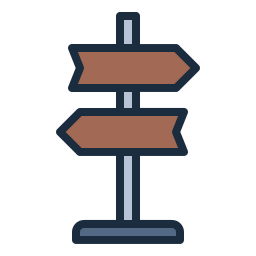 Directional sign icon