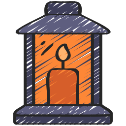 lámpara de vela icono