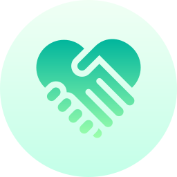 Heart handshake icon