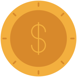 Долларовая монета иконка
