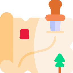 mapa del tesoro icono