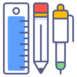 bleistift und lineal icon