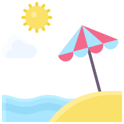 Летний пляж иконка
