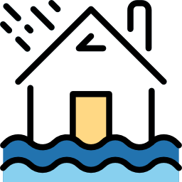 Flooded house icon