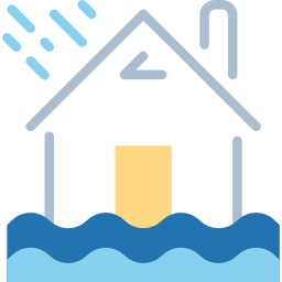 casa inundada icono