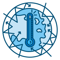 il riscaldamento globale icona