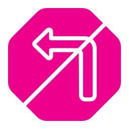 No turn left icon