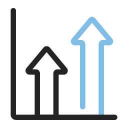 gráfico de crecimiento icono