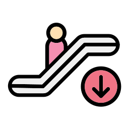 Escalator down icon