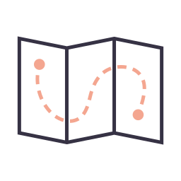 mapa podróży ikona