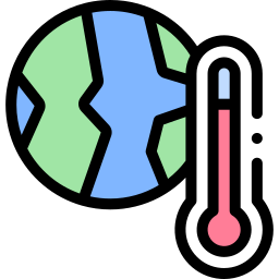 il riscaldamento globale icona