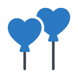 Heart balloon icon