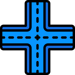 Crossways sign icono