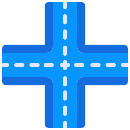 Crossways sign icon