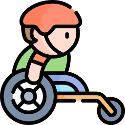 coureur en fauteuil roulant Icône