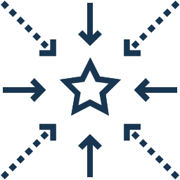 Arrows to the center icon