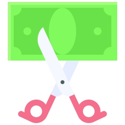 cortar dinero icono