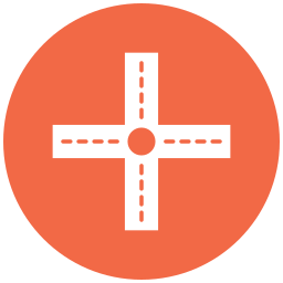 intersección de carreteras icono