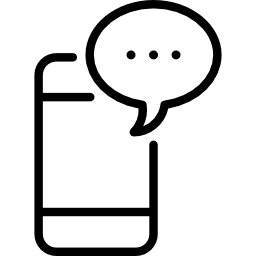 smartphone con mensaje icono